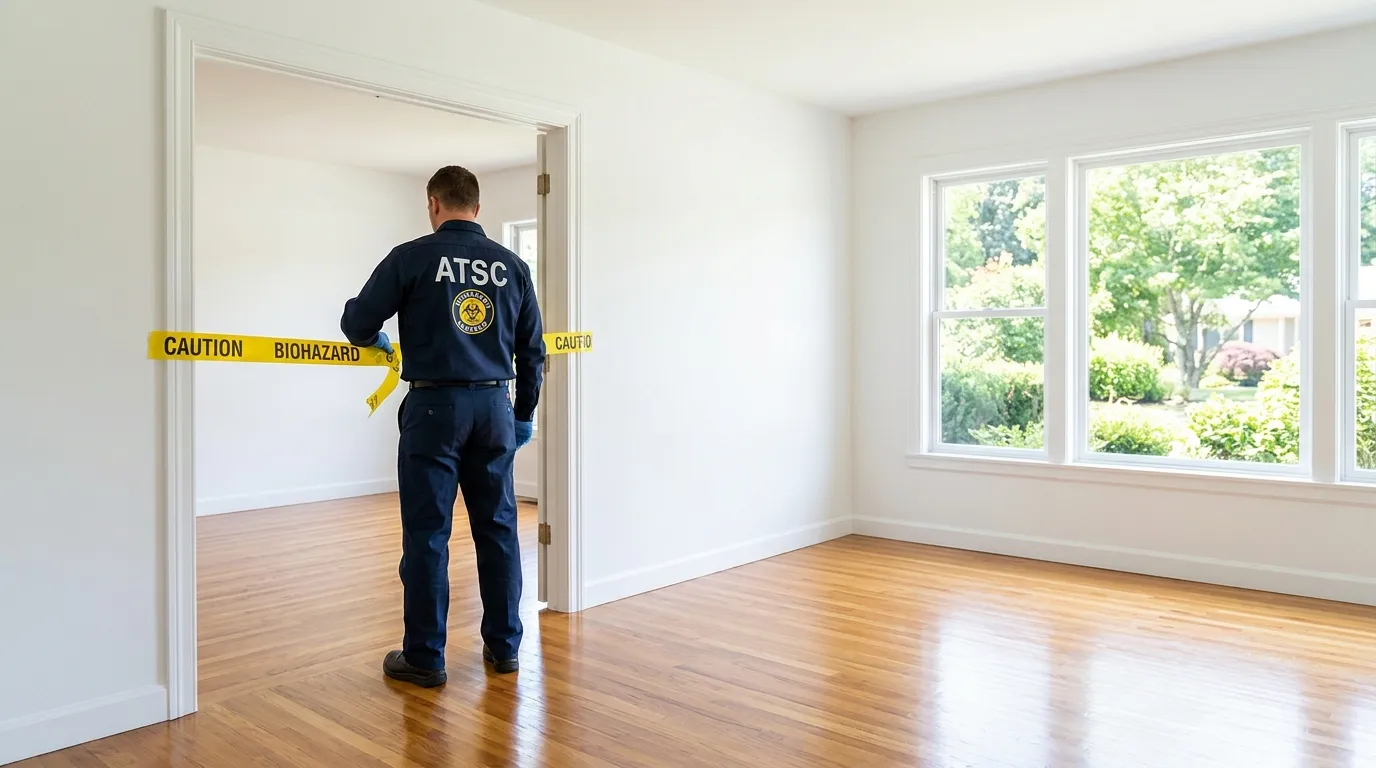 Certified biohazard cleanup crew performing Trauma Scene Cleanup in Pittsburg